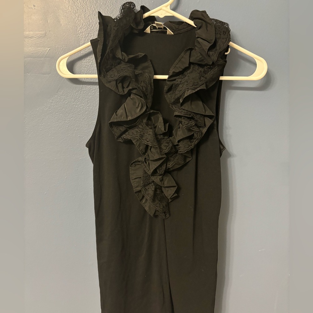 Black Ruffle Top